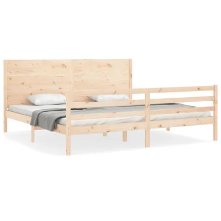 Cadre de lit sans matelas 200x200 cm bois massif 2
