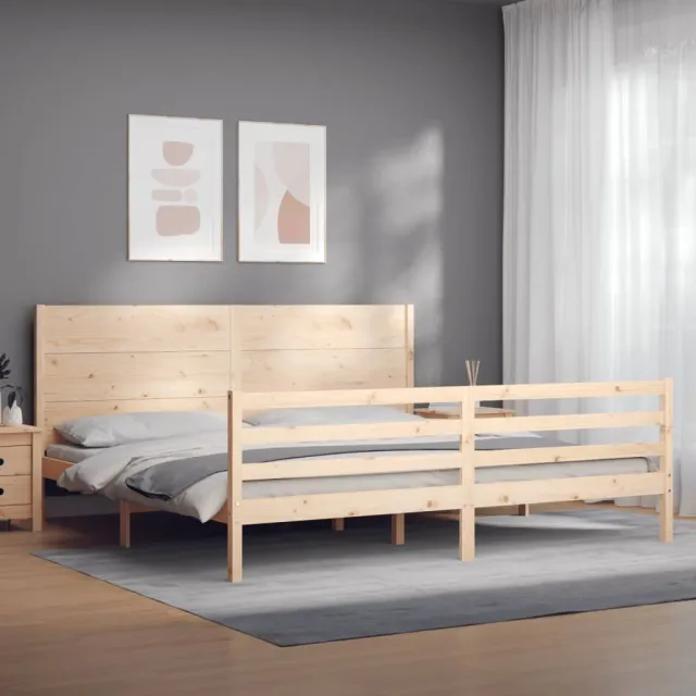 Cadre de lit sans matelas 200x200 cm bois massif