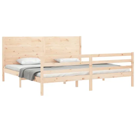 Cadre de lit sans matelas 200x200 cm bois massif