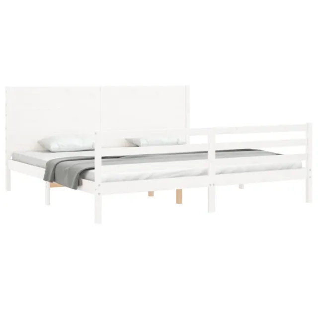 Cadre de lit sans matelas blanc 200x200 cm bois massif