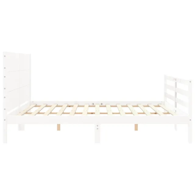 Cadre de lit sans matelas blanc 200x200 cm bois massif