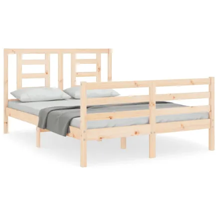 Cadre de lit sans matelas bois massif 2