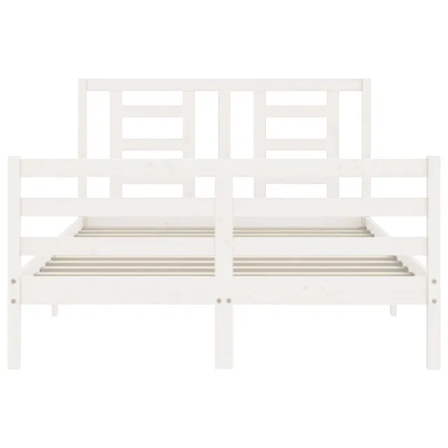 Cadre de lit sans matelas blanc 140x190 cm bois massif