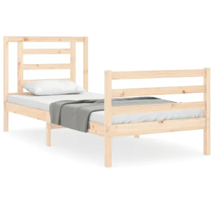 Cadre de lit sans matelas 90x200 cm bois massif 2