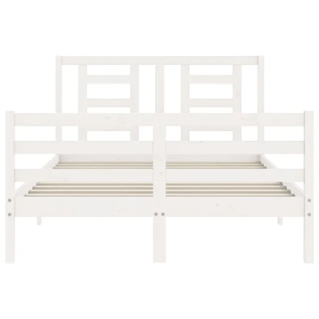 Cadre de lit sans matelas blanc 120x200 cm bois massif