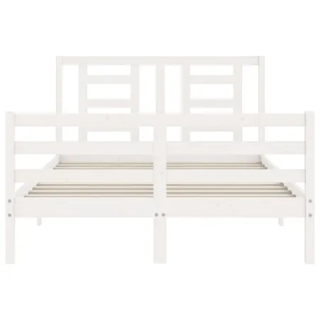 Cadre de lit sans matelas blanc 120x200 cm bois massif