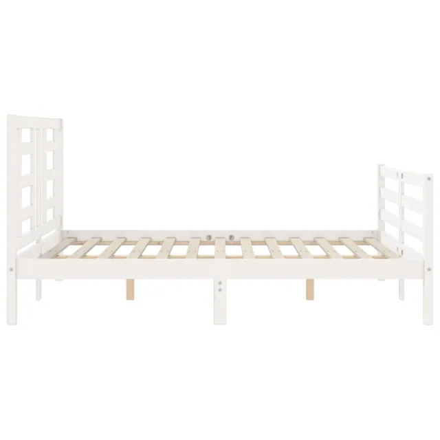 Cadre de lit sans matelas blanc 120x200 cm bois massif