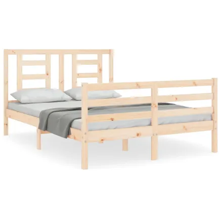 Cadre de lit sans matelas 140x200 cm bois massif 2