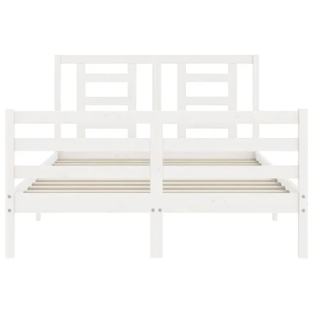 Cadre de lit sans matelas blanc 140x200 cm bois massif