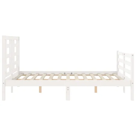 Cadre de lit sans matelas blanc 140x200 cm bois massif