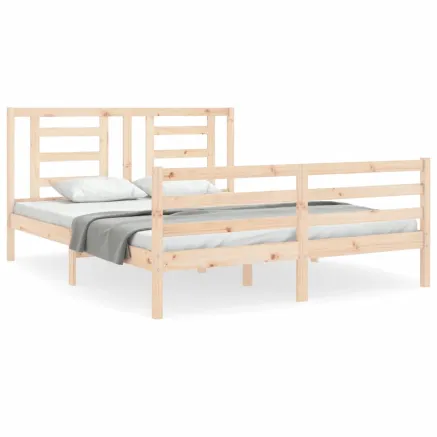 Cadre de lit sans matelas bois massif 2