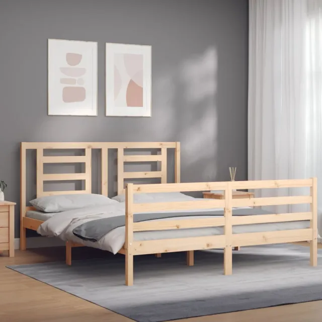 Cadre de lit sans matelas bois massif