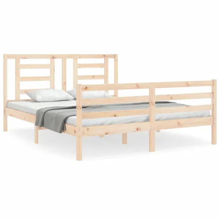 Cadre de lit sans matelas 160x200 cm bois massif