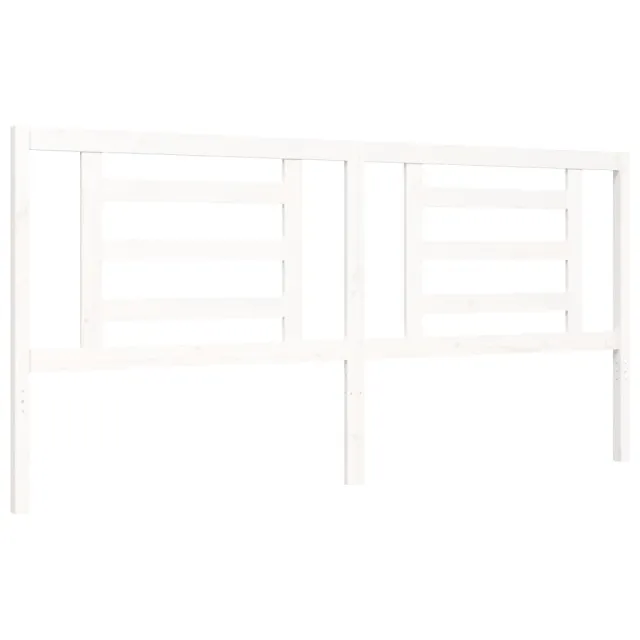 Cadre de lit sans matelas blanc bois massif