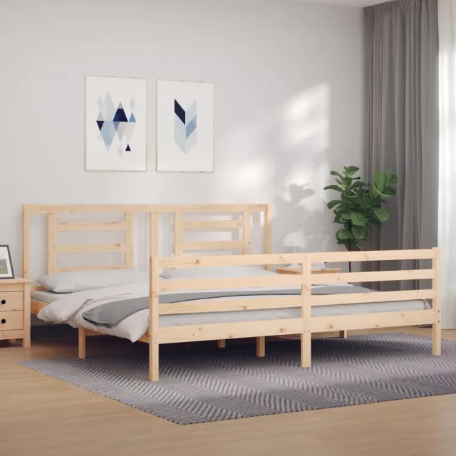 Cadre de lit sans matelas 200x200 cm bois massif