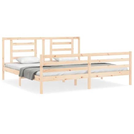 Cadre de lit sans matelas 200x200 cm bois massif 2