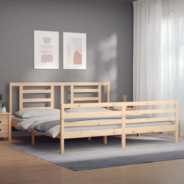 Cadre de lit sans matelas 200x200 cm bois massif