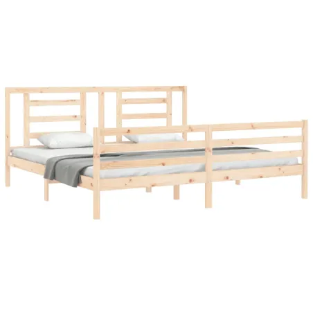 Cadre de lit sans matelas 200x200 cm bois massif