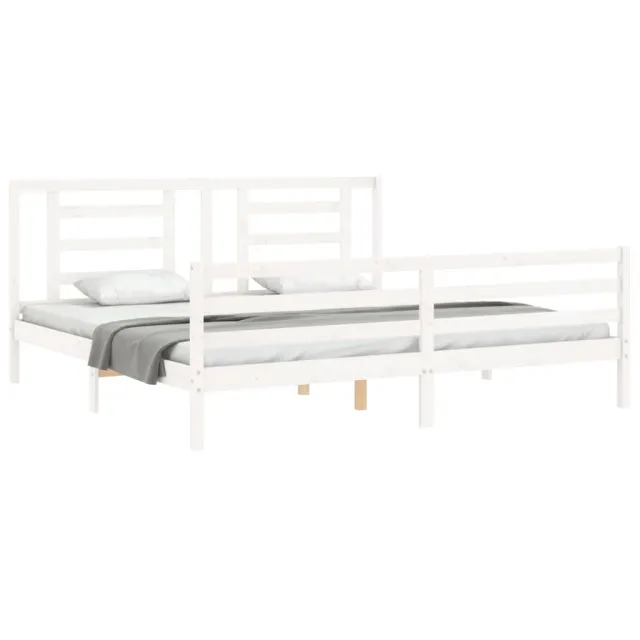 Cadre de lit sans matelas blanc 200x200 cm bois massif