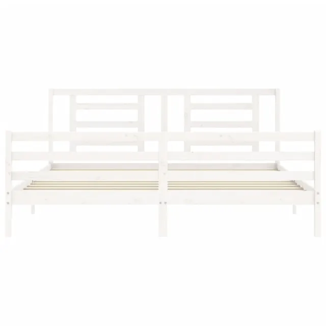 Cadre de lit sans matelas blanc 200x200 cm bois massif