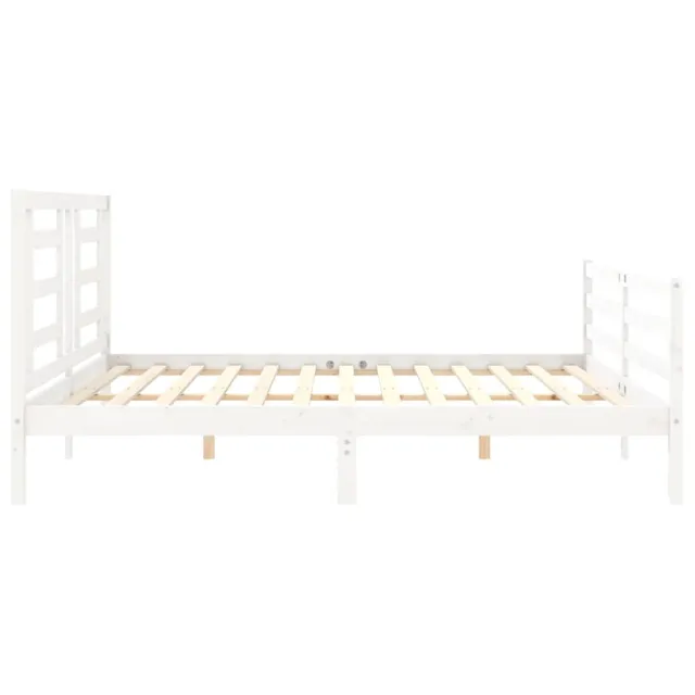 Cadre de lit sans matelas blanc 200x200 cm bois massif