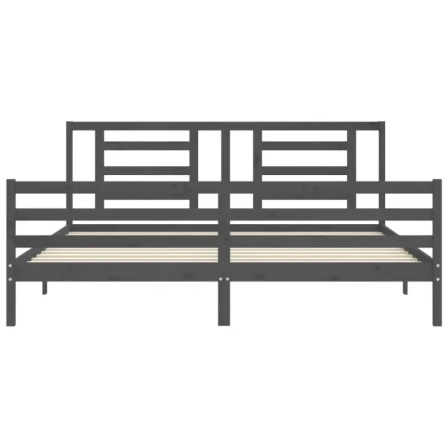 Cadre de lit sans matelas gris 200x200 cm bois massif