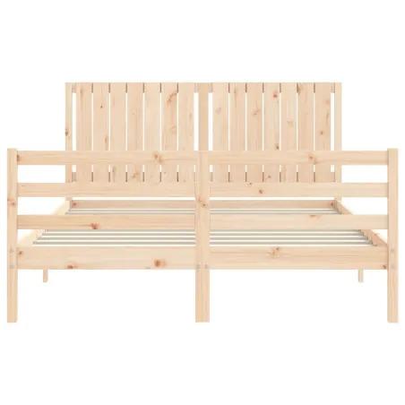 Cadre de lit sans matelas 160x200 cm bois massif
