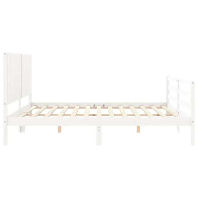 Cadre de lit sans matelas blanc 200x200 cm bois massif