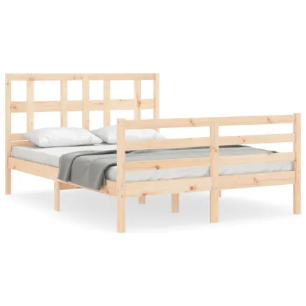 Cadre de lit sans matelas bois massif 2