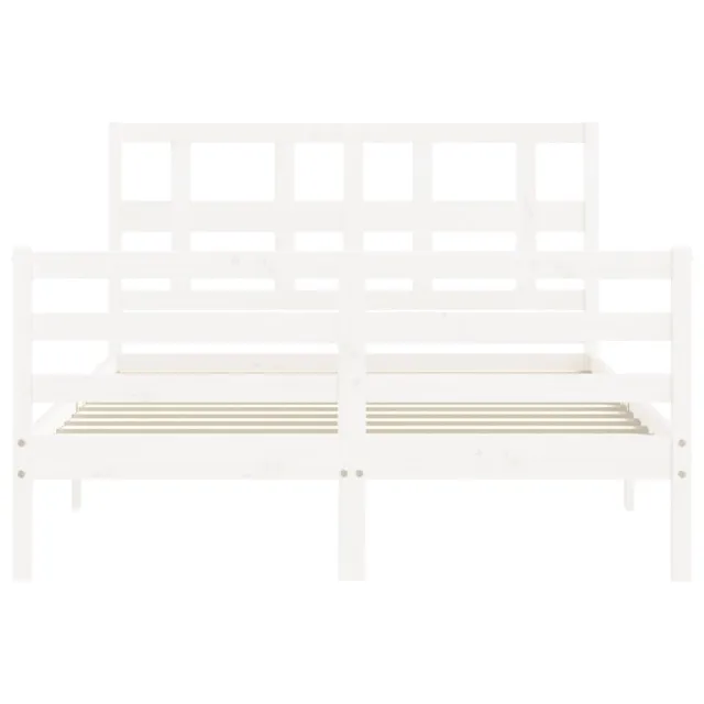 Cadre de lit sans matelas blanc bois massif