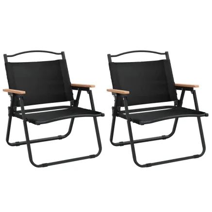 Chaises de camping lot de 2 Noir 54x43x59 cm Tissu Oxford 2