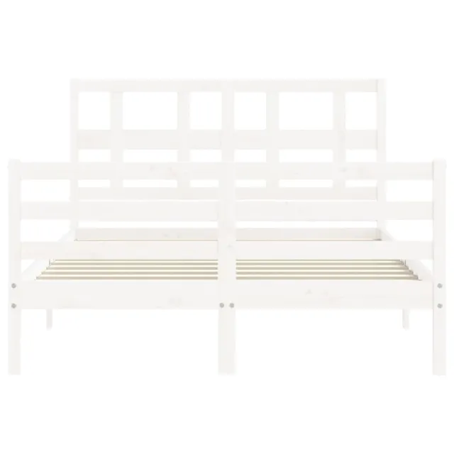 Cadre de lit sans matelas blanc 120x200 cm bois massif