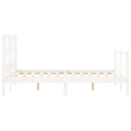 Cadre de lit sans matelas blanc 120x200 cm bois massif