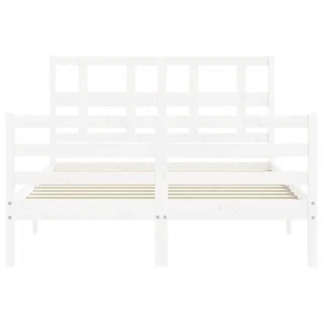 Cadre de lit sans matelas blanc 140x200 cm bois massif