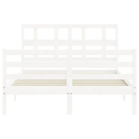 Cadre de lit sans matelas blanc 140x200 cm bois massif