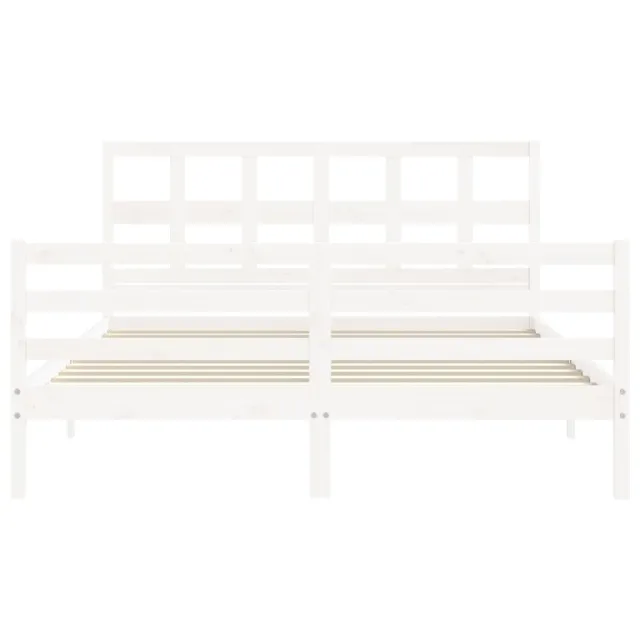 Cadre de lit sans matelas blanc 160x200 cm bois massif