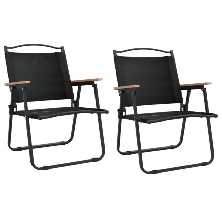 Chaises de camping lot de 2 Noir 54x55x78 cm Tissu Oxford 2