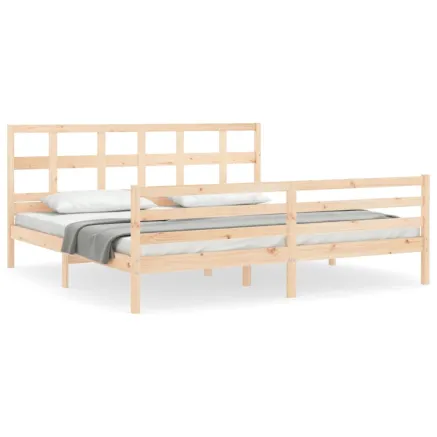 Cadre de lit sans matelas 200x200 cm bois massif 2