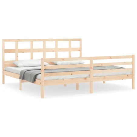 Cadre de lit sans matelas 200x200 cm bois massif