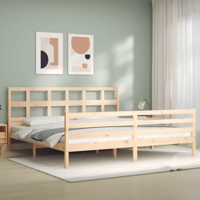 Cadre de lit sans matelas 200x200 cm bois massif