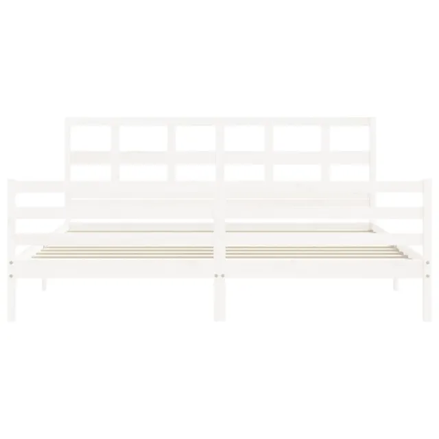 Cadre de lit sans matelas blanc 200x200 cm bois massif
