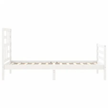 Cadre de lit sans matelas blanc bois massif
