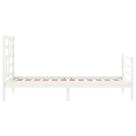 Cadre de lit sans matelas blanc bois massif