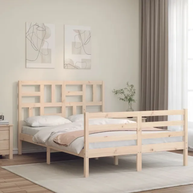 Cadre de lit sans matelas 140x190 cm bois massif