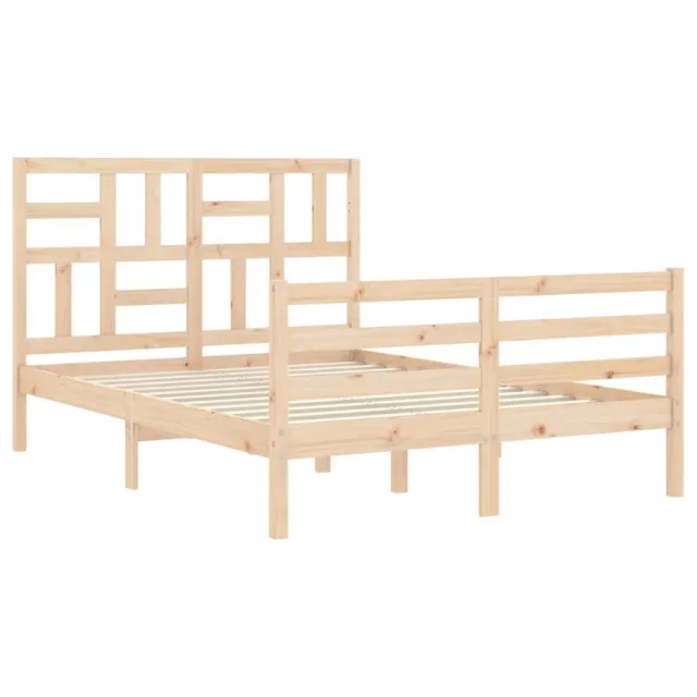 Cadre de lit sans matelas 140x190 cm bois massif
