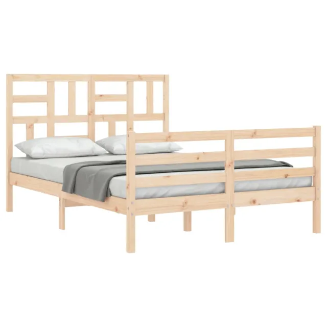 Cadre de lit sans matelas 140x190 cm bois massif
