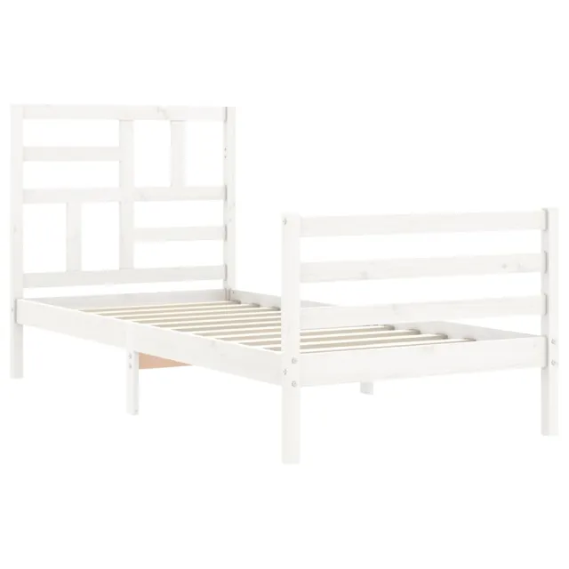 Cadre de lit sans matelas blanc 90x200 cm bois massif