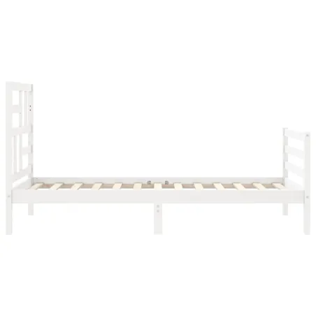 Cadre de lit sans matelas blanc 90x200 cm bois massif
