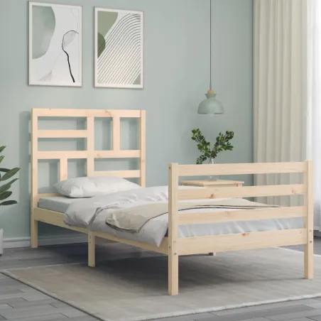 Cadre de lit sans matelas 100x200 cm bois massif