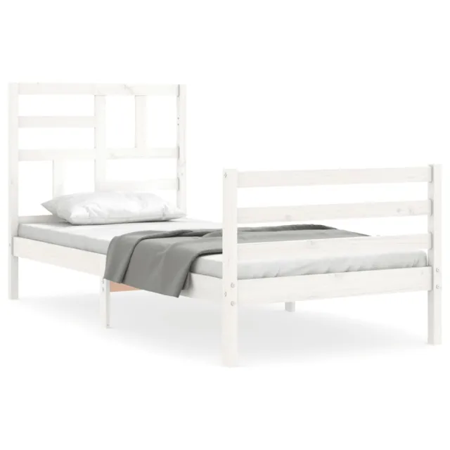 Cadre de lit sans matelas blanc 100x200 cm bois massif